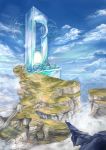  blue_sky cliff cloud day fantasy highres magic_circle obelisk original scenery sky solo yashiron2011 