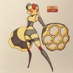  2018 anthro anthrofied arthropod big_hands biped breasts english_text fak&eacute;mon featureless_breasts featureless_crotch featureless_feet female firefightdex forehead_gem full-length_portrait gem glowing grey_body grey_stripes gun_arm hatching_(technique) hi_res honeycomb horn insect looking_away mandibles marker_(artwork) mfanjul mixed_media mouthless multicolored_body nintendo no_sclera non-mammal_breasts nude orange_body pen_(artwork) pok&eacute;mon pok&eacute;mon_(species) pok&eacute;morph portrait pseudo_clothing red_body red_eyes ruby_(gem) shadow side_view simple_background slim small_breasts small_waist solo standing striped_body stripes text toony traditional_media_(artwork) vespiquen video_games white_background wide_hips yellow_body yellow_stripes 