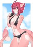  &lt;3 bikini cellphone clothing collar female fish hair iwbitu looking_at_viewer marine phone piercing pink_eyes pink_hair pink_skin shark solo spandex swimsuit tight_clothing uk-brony 