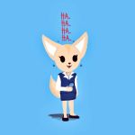  2018 aggressive_retsuko anthro canine clothed clothing digital_media_(artwork) female fennec fenneko fox fur hi_res lakituslackitu mammal sanrio simple_background solo 