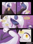  2018 absol absurd_res ambiguous_gender anthro blindfold bound clothing comic english_text gardevoir hi_res impaledwolf nintendo open_maw pok&eacute;mon pok&eacute;mon_(species) speech_bubble text video_games 