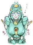  1girl autobot blush breasts lips mecha_girl moonracer no_humans transformers translation_request 