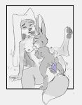  2018 absurd_res anthro anthro_on_anthro breasts canine claws collar crossover dildo dipstick_tail disney double_dildo female female/female fox greyscale hi_res judy_hopps lagomorph maid_marian mammal masturbation monochrome mostly_nude multicolored_tail nipples nude outside pawpads penetration predator/prey pussy pussy_juice rabbit raised_leg robin_hood_(disney) sex_toy side_boob spot_color spread_legs spreading toe_claws vaginal vaginal_masturbation vaginal_penetration xxgato zootopia 