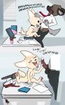  aggressive_retsuko animal_genitalia balls canine clitoris clothed clothing cum cum_in_mouth cum_inside cum_on_tongue duo fellatio female fennec fenneko fox haida hyena laugh male male/female mammal masturbation messy nude office oral pussy sanrio sex sheath tongue 