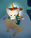  2018 absurd_res aggressive_retsuko anthro bed canine cellphone cervine duo female fennec fenneko fox hi_res horn lying mammal nude phone pillow privvys-art pussy pussy_juice sanrio sex_toy short_stack tsunoda vibrator 