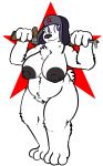  2018 ak-47 anthro assault_rifle belly big_belly big_breasts breasts female fur gun holding_object holding_weapon mammal nude obese overweight polar_bear pussy ranged_weapon rifle smile solo thick_thighs trout_(artist) ursine weapon wide_hips 