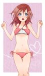  bad_id bad_pixiv_id bikini blue_eyes breasts brown_hair kairi_(kingdom_hearts) kingdom_hearts kingdom_hearts_ii m3_(mmm003) medium_hair navel open_mouth red_bikini red_hair side-tie_bikini small_breasts solo swimsuit thighs 