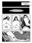  armor bandages bed black_hair eliangrboda fate/grand_order fate_(series) jitome long_hair lord_el-melloi_ii male_focus monochrome multiple_boys pillow rider_(fate/zero) translation_request waver_velvet 