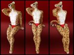  cheetah clothing dan_scarlet eyes_closed feline fur male mammal muscular sculpture solo speedo spots swimsuit white_fur yellow_fur 