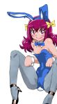  animal_ears breasts bunny_ears bunny_girl bunnysuit commentary_request cosplay dragon_quest dragon_quest_iii graphite_(medium) hoshizora_miyuki jester_(dq3) jester_(dq3)_(cosplay) long_hair millipen_(medium) onnaski precure smile_precure! solo traditional_media 