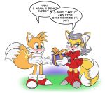  anthro blue_eyes blush canine clothing crossgender duo female fox fur gloves hyoumaru mammal miles_(anti-tails) miles_prower sonic_(series) tsundere video_games 