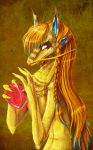  2010 braided_hair claws digital_media_(artwork) dragon feral fur hair neboveria orange_hair simple_background solo yellow_fur 