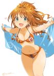  :3 :d aqua_eyes artist_name bangle bikini blush bow bracelet breasts brown_hair cleavage commentary_request earrings eyebrows_visible_through_hair fingernails hair_bow half_updo highres hino_akane_(idolmaster) idolmaster idolmaster_cinderella_girls inoue_sora j._league jewelry long_hair medium_breasts navel omiya_ardija open_mouth orange_bikini ribbon simple_background smile solo sparkle sports_bikini swimsuit thigh_gap towel twitter_username white_background wrist_ribbon 