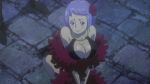  1girl ass bare_shoulders black_dress blush breasts carina_(one_piece) cleavage dress earrings hips large_breasts one_piece one_piece_film_gold pose purple_hair rose screencap short_hair smile thighs 