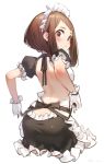  :o alternate_costume apron ass back backless_outfit bare_back black_bow blush boku_no_hero_academia bow breasts brown_eyes butt_crack cropped_legs eyebrows frilled_skirt frilled_sleeves frills gloves looking_at_viewer looking_back maid maid_apron maid_headdress open_mouth puffy_short_sleeves puffy_sleeves ryota_(ry_o_ta) short_hair short_sleeves signature simple_background skirt uraraka_ochako white_background 