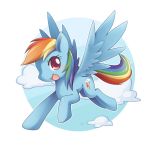 2017 blush cloud equine female friendship_is_magic horse mammal my_little_pony opn_mouth rainbow_dash_(mlp) simple_background smile solo unrealplace white_background wings 
