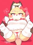  1girl artist_request fox furry penetration red_eyes solo spread_legs stocking 