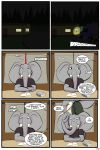  2018 anthro clothed clothing comic elephant english_text male mammal ragdoll_(study_partners) speech_bubble study_partners text thunderouserections trunk tusks young 