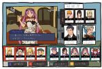  6+girls animal_ears bedivere black_hair blonde_hair blue_butterfly blue_eyes bug butterfly chandelier choker commentary_request dress euryale facial_hair fate/grand_order fate_(series) fionn_mac_cumhaill_(fate/grand_order) fujimura_taiga green_eyes hairband hat highres insect jaguar_ears jaguarman_(fate/grand_order) james_moriarty_(fate/grand_order) lancelot_(fate/grand_order) lolita_hairband long_hair looking_at_viewer mansion marie_antoinette_(fate/grand_order) mephistopheles_(fate/grand_order) mimiba minamoto_no_raikou_(fate/grand_order) mordred_(fate) mordred_(fate)_(all) multiple_boys multiple_girls mustache orange_hair parody paul_bunyan_(fate/grand_order) portrait purple_eyes purple_hair sherlock_holmes_(fate/grand_order) short_hair silver_hair sketch sleeveless sleeveless_dress smile stheno translation_request twintails white_dress yan_qing_(fate/grand_order) yellow_eyes 