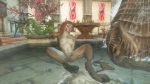  3d_(artwork) digital_media_(artwork) fantasy feline female khajiit mammal nude nyra nyrakhajiit skyrim the_elder_scrolls video_games 