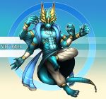  anthro armband clothing dragon male multi_arm multi_limb pants plantigrade sash solo thick_tail vit&#039;rah zerospanda 