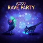  animated avian bird black_eyes black_feathers corvid cryptid-creations duo eyewear feathered_wings feathers feral glasses glowstick party raven wings 