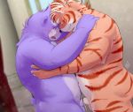  balls censored feline frottage hug koda-kota male male/male mammal overweight penis sex tiger 