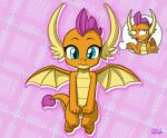  2018 blue_eyes dragon friendship_is_magic horn my_little_pony sitting smolder_(mlp) uotapo wings 