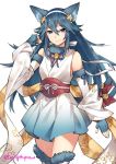  animal_ears blue_eyes blue_hair cat_ears cat_tail cosplay fire_emblem fire_emblem:_kakusei fire_emblem_heroes fire_emblem_if gebyy-terar japanese_clothes jewelry long_hair looking_at_viewer lucina multiple_tails nekomata sakura_(fire_emblem_if) single_earring smile solo tail tiara two_tails 