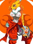  2017 biobrony breasts clothed clothing digimon female green_eyes renamon solo 