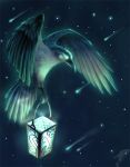  2012 avian beak bird black_beak black_feathers corvid digital_media_(artwork) feathered_wings feathers flying holding_object neboveria raven wings 