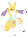  3_fingers ambiguous_gender anthro balancing blush claws diaper digimon one_eye_closed ozzybear renamon solo standing stumbling 