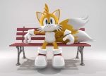  2_tails anthro black_nose canine clothing fox fur gloves male mammal miles_prower multi_tail simple_background smile smpthehedgehog sonic_(series) video_games 