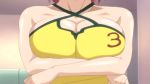  1girl animated animated_gif areolae armpits bangs bare_shoulders bouncing_breasts breasts cleavage eyebrows eyelashes eyes_closed female fingers hands huge_breasts iihara_nao navel neck nipples pink_hair resort_boin short_hair shoulders solo stomach undressing 