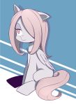 1girl animalization caibao full_body horse_ears little_witch_academia my_little_pony my_little_pony_friendship_is_magic no_humans one_eye_covered parody pink_eyes pink_hair pony simple_background sucy_manbavaran tail wings 