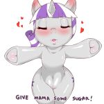  ! &lt;3 2018 alpha_channel blush cold-blooded-twilight cute cutie_mark dialogue english_text equine eyelashes eyes_closed female feral friendship_is_magic hair hi_res hooves horn mammal mature_female mother multicolored_hair my_little_pony navel nude open_mouth parent purple_hair pussy simple_background solo talking_to_viewer text thick_thighs tongue transparent_background twilight_velvet_(mlp) two_tone_hair underhoof unicorn white_hair 