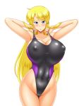  1girl blonde_hair blue_eyes breasts huge_breasts kawanuma_uotsuri swimsuit 