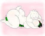  ambiguous_gender anthro big_breasts big_butt blush breasts butt cameron_(skunkdude13) caprine digitaldomain123 female female/ambiguous goat hug lizard mammal nude pink_background reptile scalie simple_background smothering toriel undertale video_games 