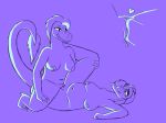  anthro anthrofied bedroom_eyes breasts claws crocodilianbooty cunnilingus dinosaur feathers female grabbing_leg grinding half-closed_eyes masiakasaurus_knopfleri monochrome nipples non-mammal_breasts oral pterosaur pussy reptile scalie seductive sex sharp_teeth simple_background slightly_chubby teeth theropod thick_thighs tongue tongue_out tribadism vaginal vaginal_ejaculation 