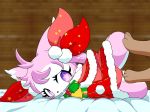  1girl artist_request cat cat_busters christmas_clothes furry pink_eyes pink_hair short_hair 