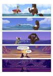  anthro beach canine comic equine fennec fox horse male mammal rinzy seaside sunset surfing 