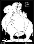  2018 2_fingers 2_toes :3 antennae belly big_belly big_breasts black_and_white blush breasts dragon eyelashes female front_view garuda_six goodra hand_on_breast hyper hyper_belly looking_down monochrome navel nintendo nude overweight overweight_female plump_labia pok&eacute;mon pok&eacute;mon_(species) pussy semi-anthro slime smile solo standing thick_thighs toes video_games wide_hips 
