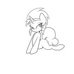  animated black_and_white digital_media_(artwork) equine fan_character female feral hi_res horn licking lightningnickel looking_at_viewer lying mammal monochrome my_little_pony on_front simple_background solo suggestive tongue tongue_out unicorn white_background 