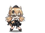  alternate_costume animal_ears animated animated_gif black_dress black_footwear black_gloves black_ribbon black_skirt blonde_hair blue_eyes box cat_ears cat_tail chibi dress elbow_gloves girls_frontline gloves gun idw_(girls_frontline) lowres military official_art parker-hale_idw ribbon saru skirt submachine_gun tail tail_ribbon thigh_strap thighs twintails weapon 