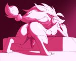  animal_genitalia animal_penis anthro anus backsack balls blindfold blush canine_penis erection male mammal nintendo pawsmasher penis pok&eacute;mon pok&eacute;mon_(species) puffy_anus simple_background solo video_games zoroark 