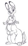  bottomless clothed clothing disney judy_hopps lagomorph mammal metalpandora monochrome open_mouth police_uniform rabbit standing taur uniform zootopia 