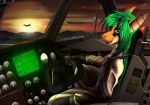  2018 5_fingers anthro clothed clothing detailed_background digital_media_(artwork) fish green_eyes green_hair hair looking_at_viewer marine shark solo tales_foxdale 