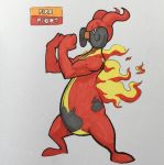  2018 angry antennae anthro anthrofied arthropod belly biceps biped black_body black_eyes black_markings brown_nose english_text facial_hair fak&eacute;mon featureless_crotch featureless_feet fighting_stance fire firefightdex fist full-length_portrait hatching_(technique) hi_res humanoid_hands insect kricketune male marker_(artwork) markings mfanjul mixed_media multicolored_body mustache nintendo nude pen_(artwork) pok&eacute;mon pok&eacute;mon_(species) portrait red_body shadow side_view simple_background solo standing text toony traditional_media_(artwork) video_games white_background yellow_body 