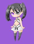  1girl arrancar artist_request black_hair bleach breasts chibi female loly_aivirrne long_hair skirt small_breasts standing twintails 