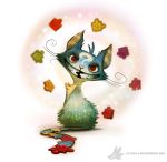  ? alice_in_wonderland blue_fur cat cheshire_cat cryptid-creations feline feral fur green_fur grin jigsaw_puzzle mammal red_eyes smile solo teeth whiskers yellow_fur 